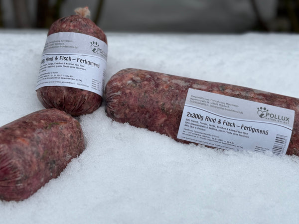 BARF Rind und Fisch - Fertigmenü für Hunde