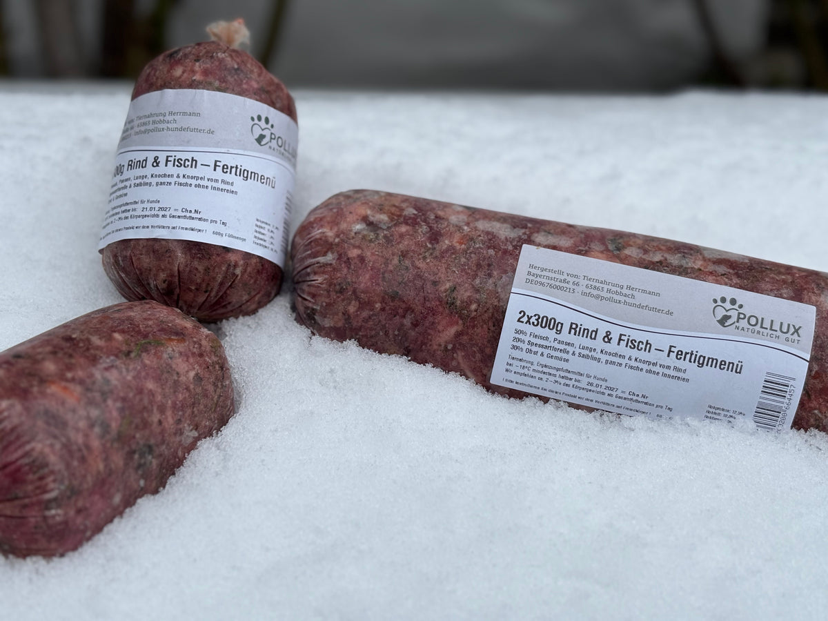 BARF Rind und Fisch - Fertigmenü für Hunde