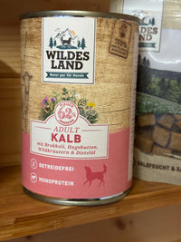 Nassfutter für Hunde Wildes Land Classic Adult Kalb