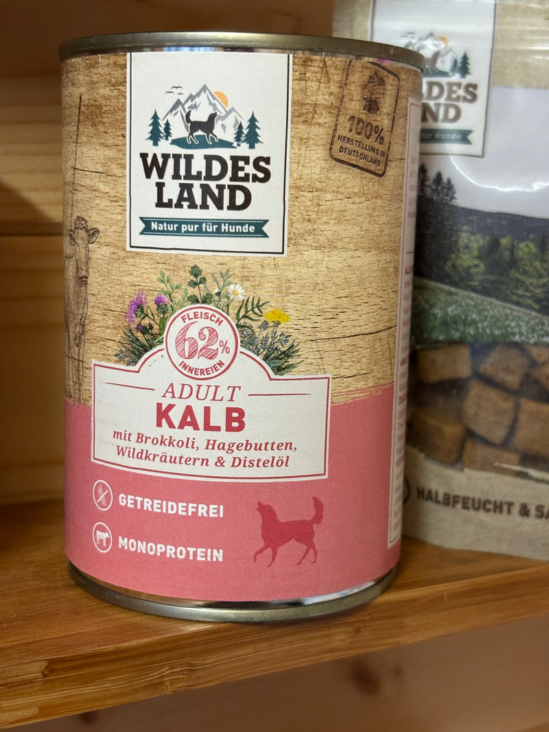 Nassfutter für Hunde Wildes Land Classic Adult Kalb