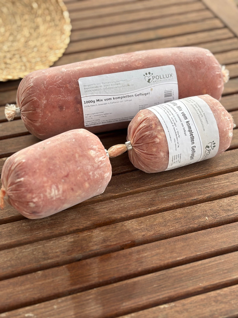 BARF Mix vom kompletten Geflügel – Leichte Mahlzeit für Hunde