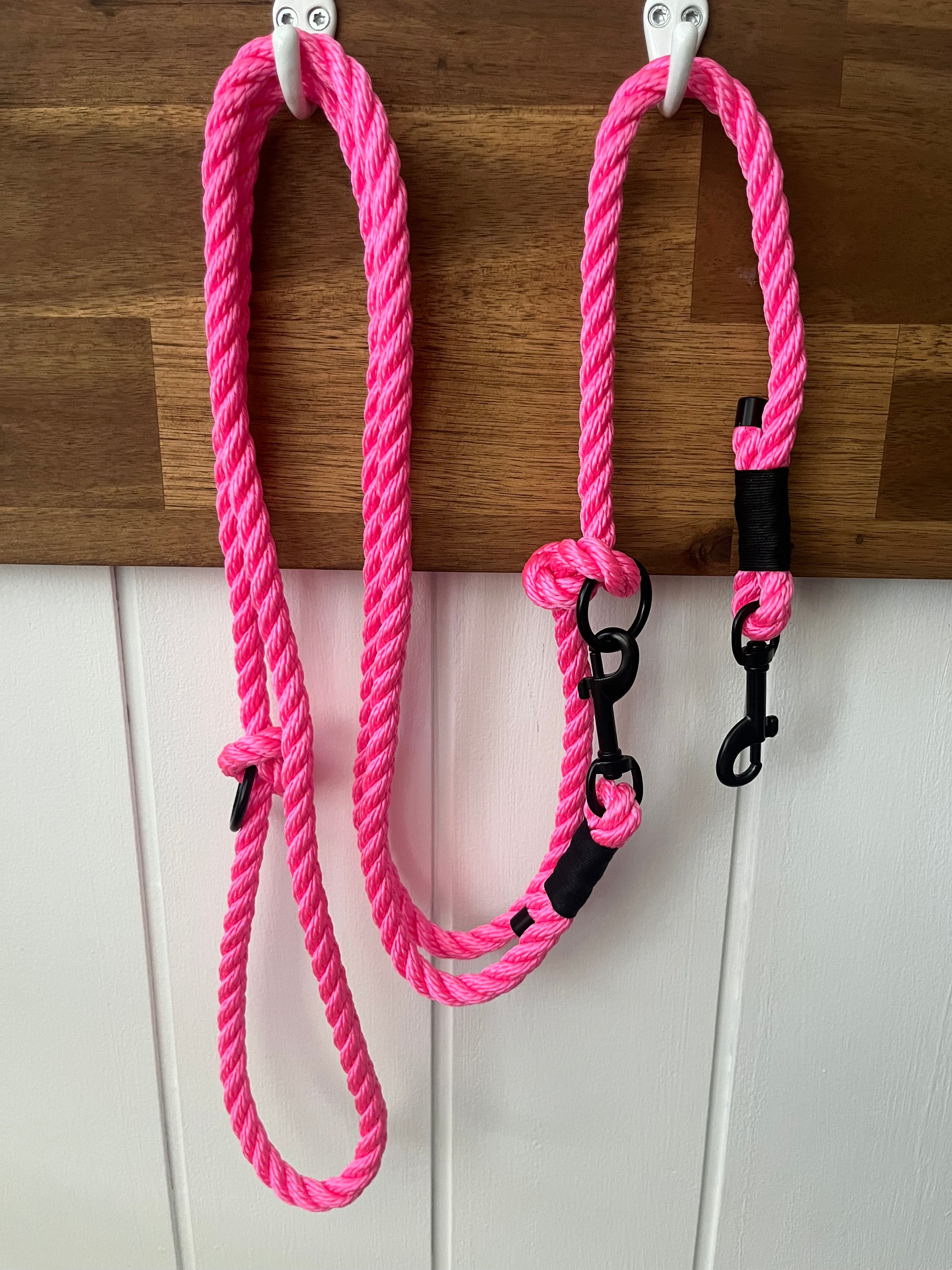 Pinke handgemachte Tau-Hundeleine
