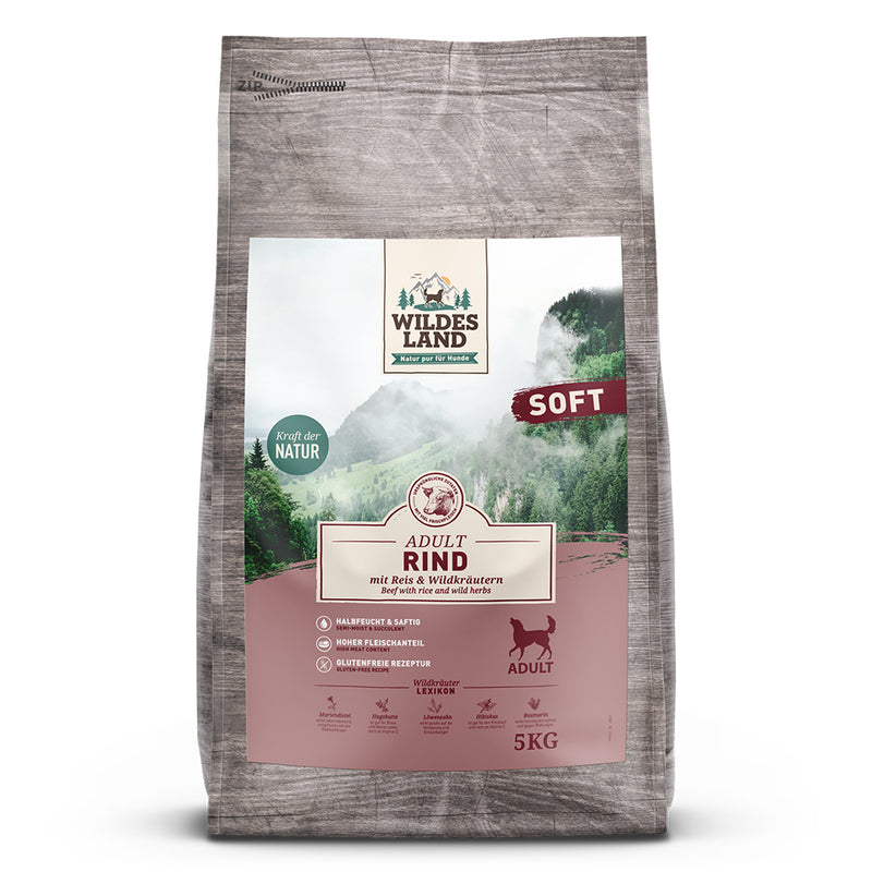 Trockenfutter für Hunde Wildes Land Soft Adult Rind