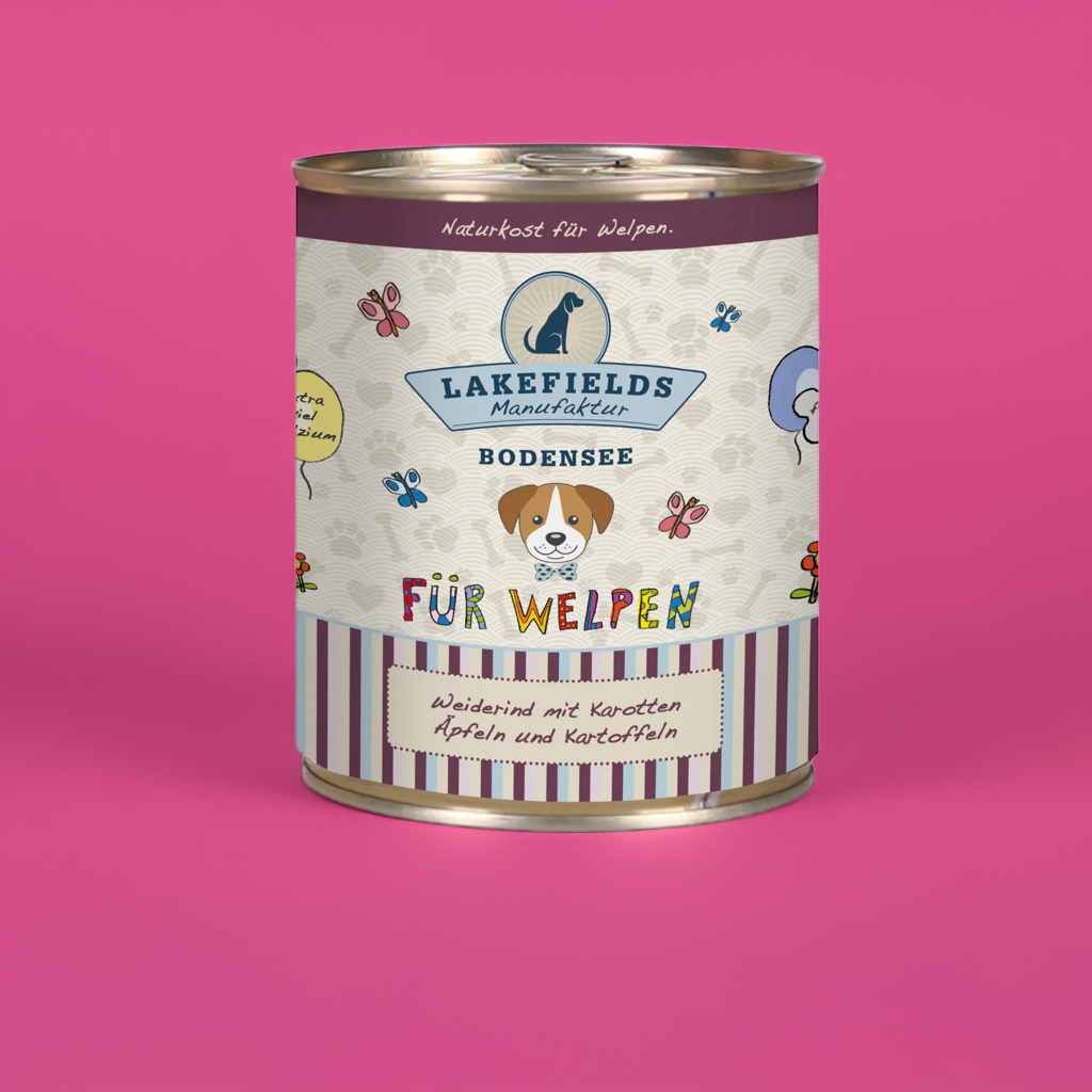 Dosenfleisch-Menü Rind für Welpen