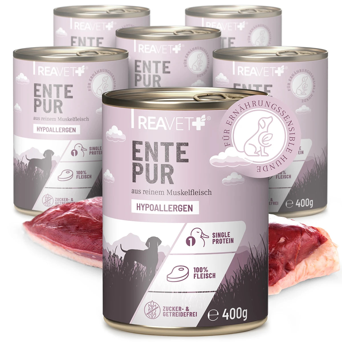 Hundenassfutter - Ente Pur