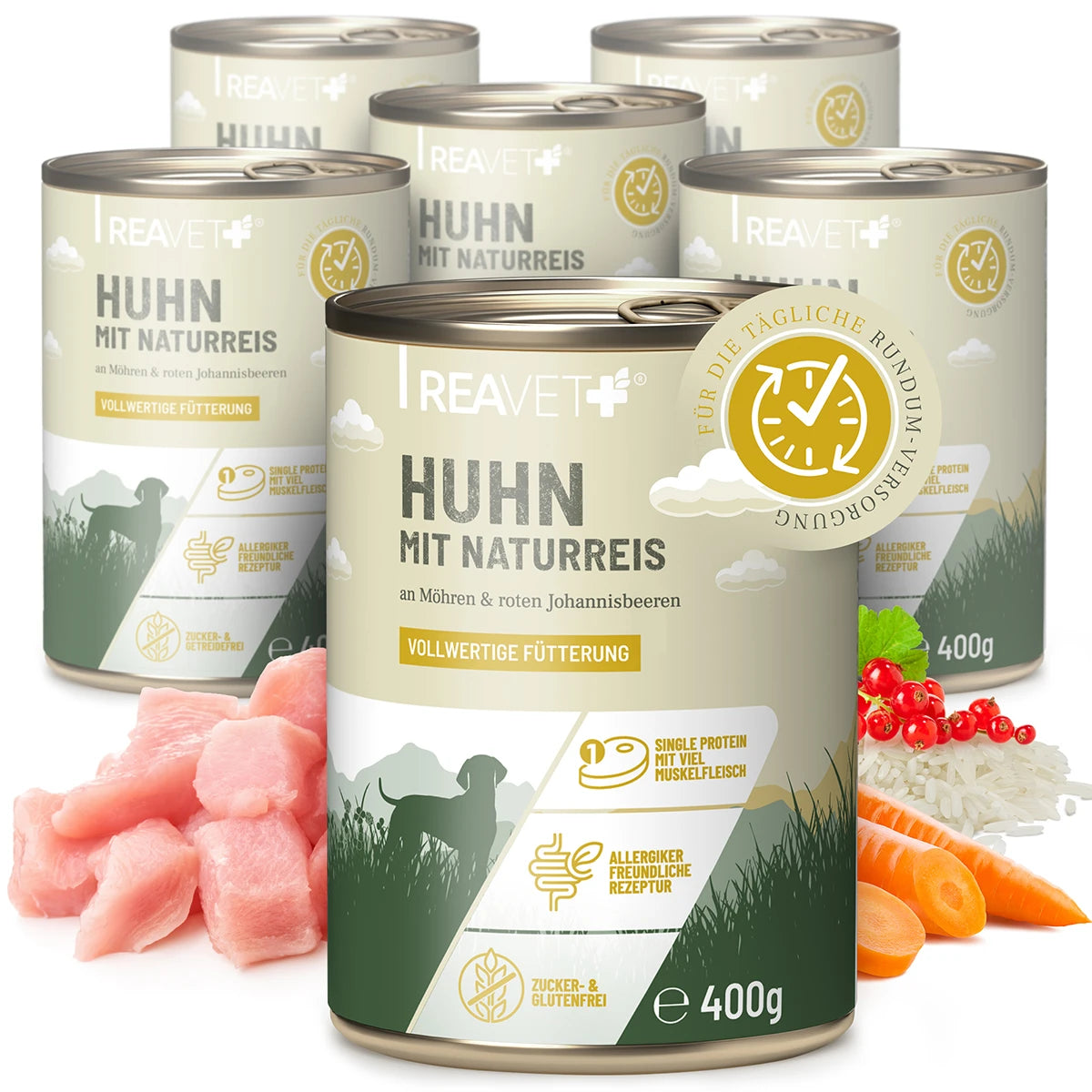 Hundenassfutter - Huhn mit Naturreis