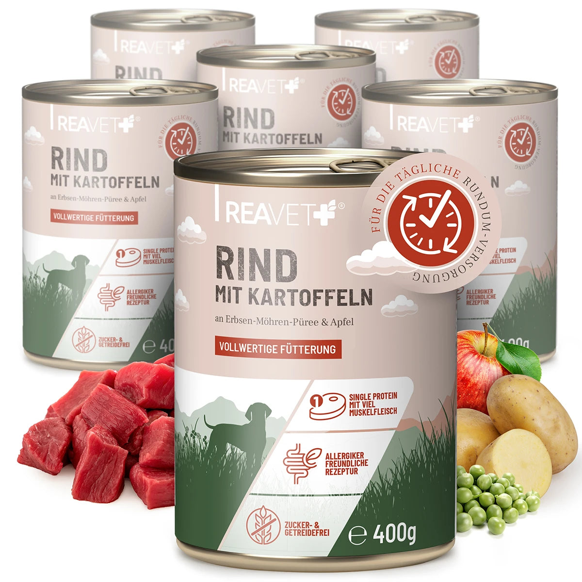 Hundenassfutter - Rind mit Kartoffeln