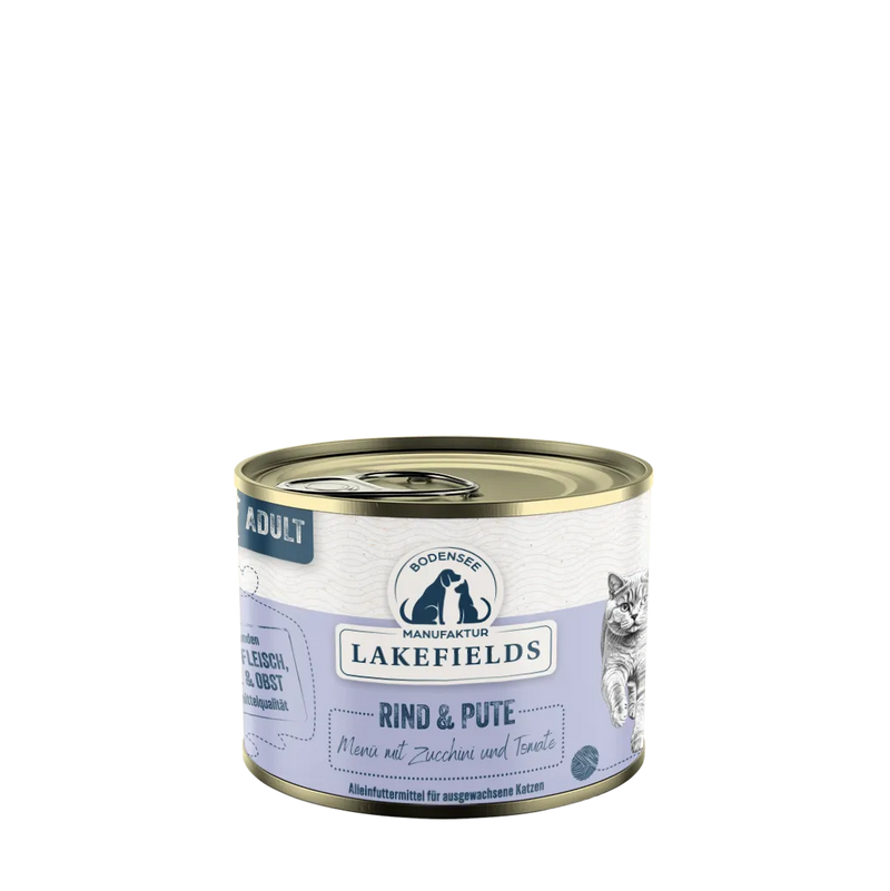 Lakefields Nassfutter Menü für Katzen Rind und Pute mit Zucchini und Fenchel