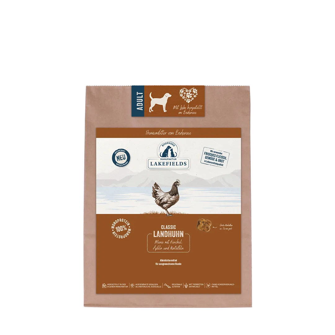Lakefields Trockenfutter Classic Huhn für ausgewachsene Hunde