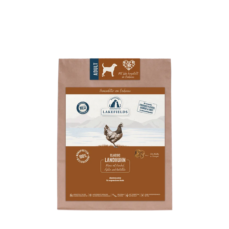 Lakefields Trockenfutter Classic Huhn für ausgewachsene Hunde